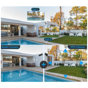 BESDER Caméra de surveillance extérieure PTZ 4K IP WiFi 8MP