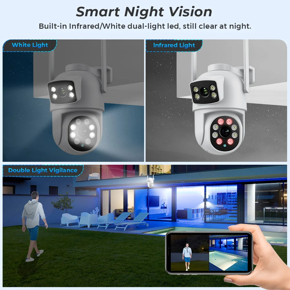 BESDER Caméra de surveillance extérieure PTZ 4K IP WiFi 8MP