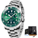 LIGE Montre de plongée étanche pour homme montre bracelet à quartz Montre à Quartz