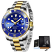 LIGE Montre de plongée étanche pour homme montre bracelet à quartz Montre à Quartz