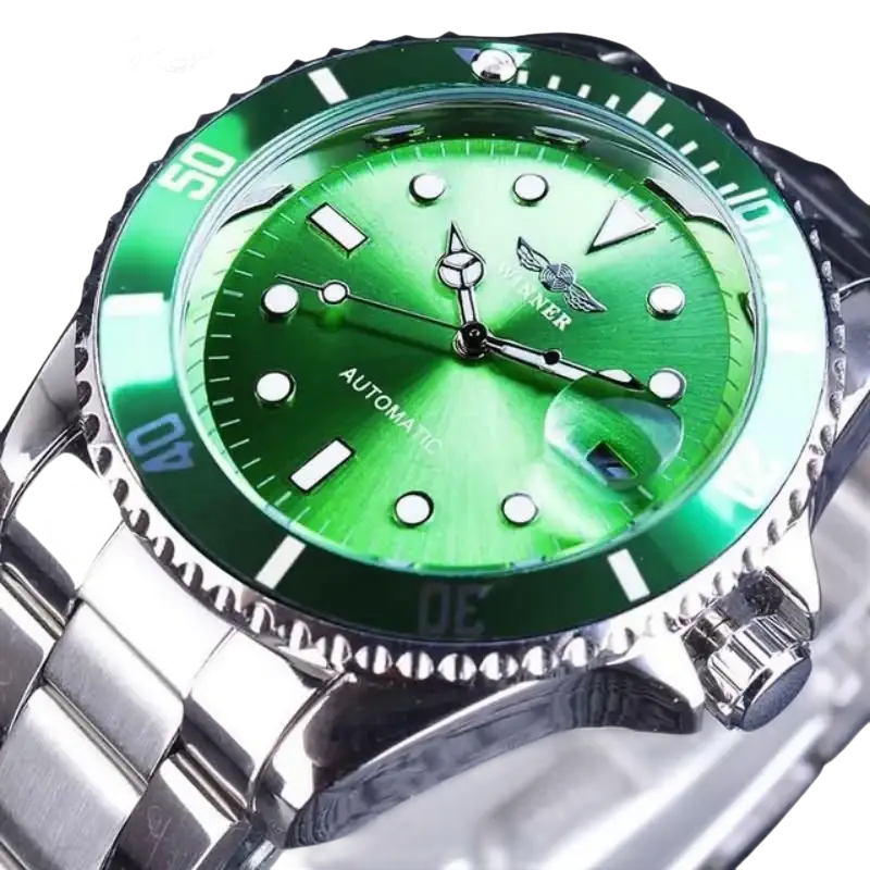 Montre mécanique automatique pour hommes étanche bracelet en acier inoxydable calendrier lumineux montres décontractées