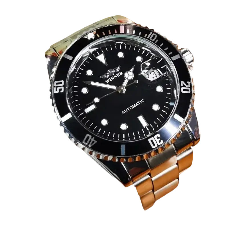 Montre mécanique automatique pour hommes étanche bracelet en acier inoxydable calendrier lumineux montres décontractées