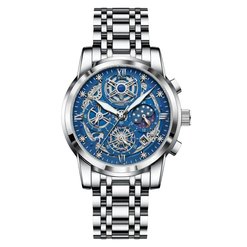 POEDAGAR luxe haute qualité homme montre étanche lumineux chronographe Date hommes montre en acier inoxydable Quartz