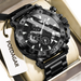 POEDAGAR luxe hommes montre-bracelet Date lumineux étanche Quartz homme horloge chronographe acier inoxydable mode