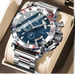 POEDAGAR montre de luxe pour hommes calendrier lumineux étanche homme - Montre à Quartz
