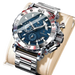 POEDAGAR montre de luxe pour hommes calendrier lumineux étanche homme - 892 Argent Bleu - Montre à Quartz