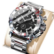 POEDAGAR montre de luxe pour hommes calendrier lumineux étanche homme - 892 Argent Noir - Montre à Quartz