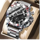 POEDAGAR montre de luxe pour hommes calendrier lumineux étanche homme - Montre à Quartz